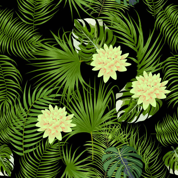 Тропический векторный бесшовный шаблон
