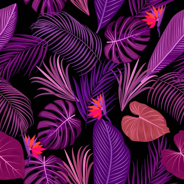 Modèle sans couture vectoriel tropical — Image vectorielle