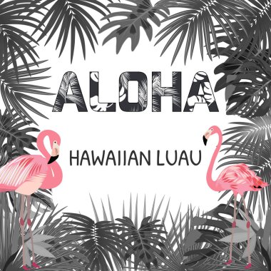 Aloha Hawaii. Poster, el ilanı, ön için en iyi yaratıcı vektör tasarımı