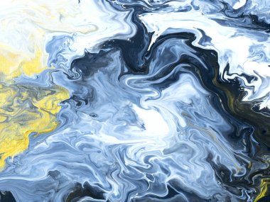 Mavi ve altın yaratıcı soyut el boyalı arka plan, mermer 