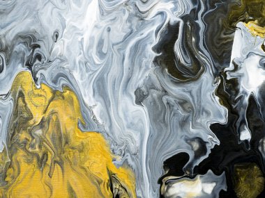 Siyah ve altın yaratıcı soyut el boyalı arka plan, mermer