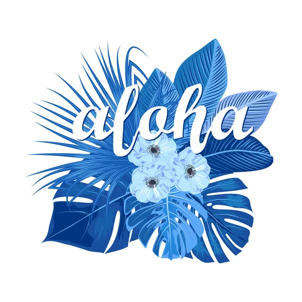 Aloha Hawaje. Najlepszy kreatywny niebieski projekt wektorowy do plakatu, ulotki — Wektor stockowy