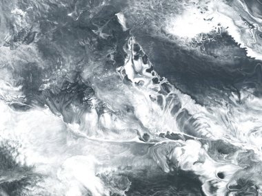 Siyah ve beyaz yaratıcı soyut el boyalı arka plan, marbl