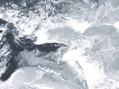 Siyah ve beyaz yaratıcı soyut el boyalı arka plan, marbl