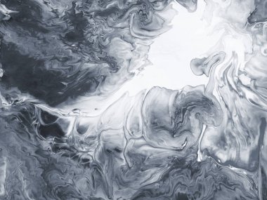 Siyah ve beyaz yaratıcı soyut el boyalı arka plan, marbl