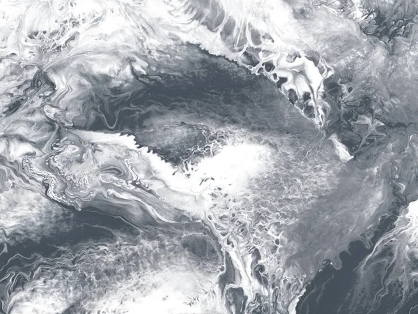 Siyah ve beyaz yaratıcı soyut el boyalı arka plan, marbl