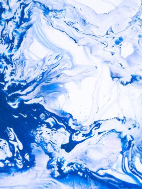 Mavi mermer yaratıcı soyut el boyalı arka plan