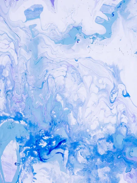 Olas azules pintadas a mano fondo, pintura acrílica sobre lienzo . — Foto de Stock