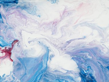 Mavi ve pembe soyut el arka plan, akrilik boya boyalı