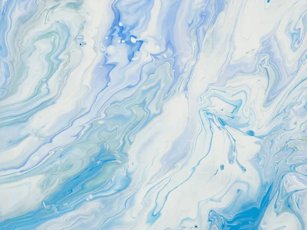 Blue abstract art hand painted background, liquid acrylic painti — Stock Photo, Image
