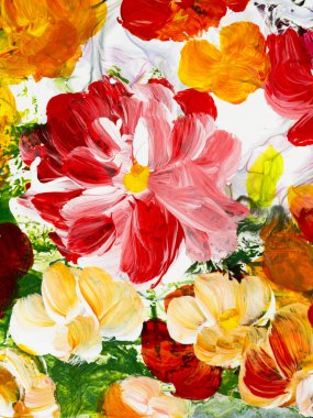 Soyut güzel çiçekler, parlak renk arka plan.