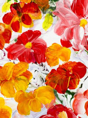 Soyut güzel çiçekler, parlak renk arka plan.