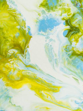 Mavi ve sarı soyut sanat el boyalı arka plan.