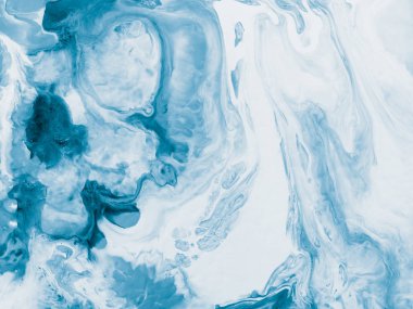 Mavi mermer soyut el boyalı arka plan.