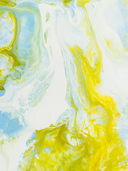 Mavi ve sarı soyut sanat el boyalı arka plan.