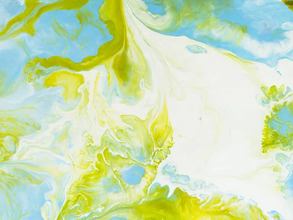 Mavi ve sarı soyut sanat el boyalı arka plan.