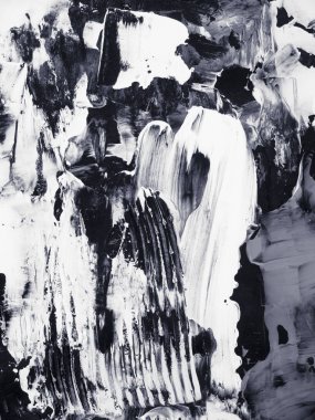 Siyah beyaz yaratıcı soyut el boyalı arka plan