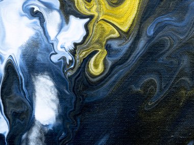 Mavi ve altın yaratıcı soyut el boyalı arka plan, mermer 