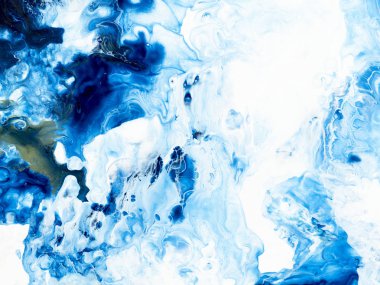 Mavi yaratıcı soyut el boyalı arka plan, mermer doku, 