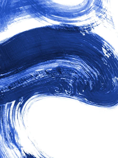Blauwe creatieve abstracte hand geschilderde achtergrond, penseel textuur — Stockfoto