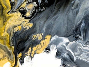 Siyah ve altın yaratıcı soyut el boyalı arka plan, mermer