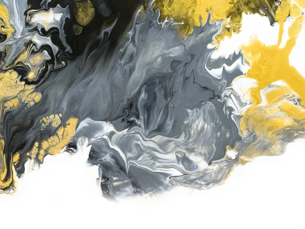Svart och guld kreativ abstrakt handmålad bakgrund, marmor — Stockfoto