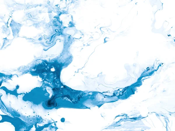 蓝色创造性抽象手绘背景, 大理石纹理 — 图库照片