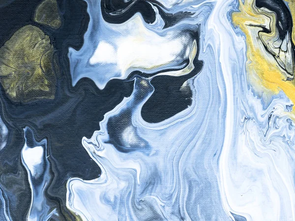 Azul e ouro criativo abstrato pintado à mão fundo, mármore — Fotografia de Stock