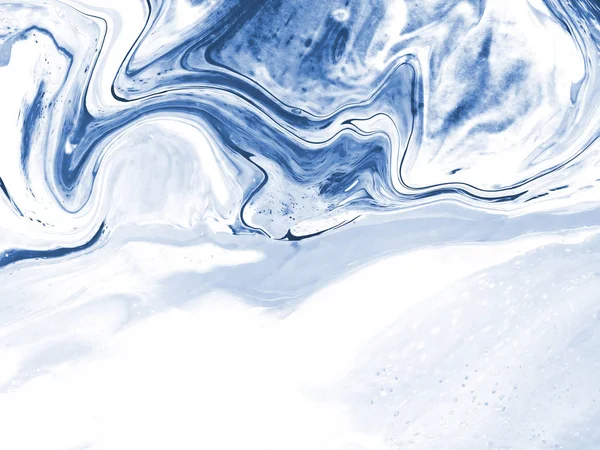青い創造的な抽象的な手描きの背景には、大理石のテクスチャ, — ストック写真