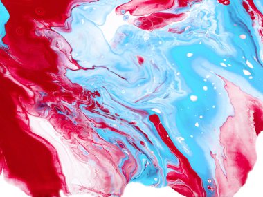 Mavi ve kırmızı yaratıcı soyut el boyalı arka plan.