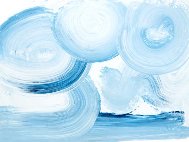 Fırça darbesi ile mavi yaratıcı soyut el boyalı arka plan