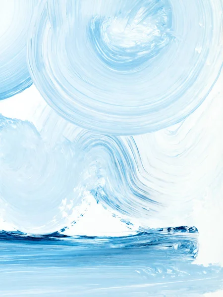 Fondo pintado a mano abstracto creativo azul con trazo de pincel — Foto de Stock
