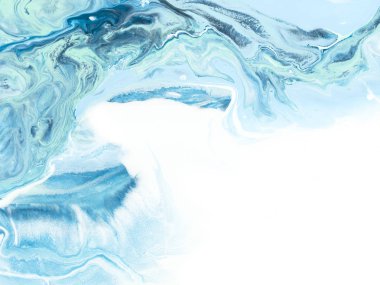 Mavi ve yeşil yaratıcı soyut el boyalı arka plan, mermer