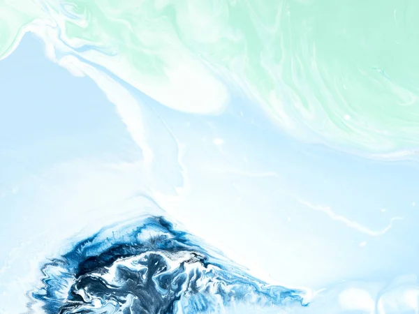 Niebieskie i zielone kreatywne streszczenie ręcznie malowane tło, marmurowe — Zdjęcie stockowe