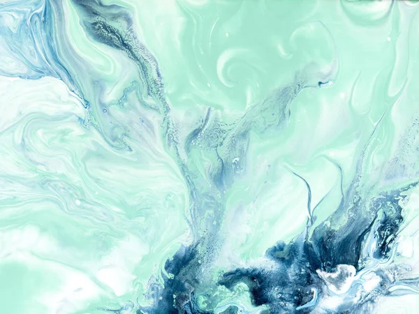 Blue and green creative abstract hand painted background, marble