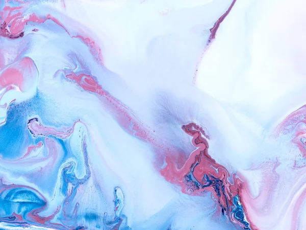 Blue and pink creative abstract hand painted background, marble