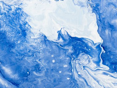 Mavi yaratıcı soyut el boyalı arka plan, mermer doku, 