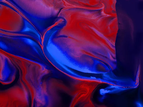 Azul e vermelho criativo abstrato pintado à mão fundo, mármore t — Fotografia de Stock