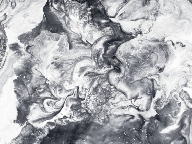 Siyah ve beyaz yaratıcı soyut el boyalı arka plan, marbl