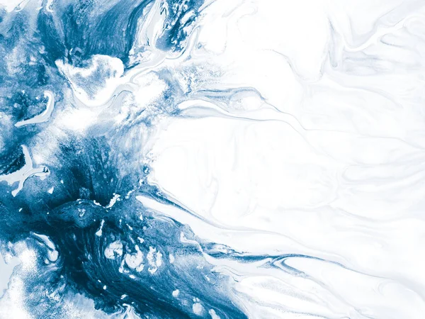青い波、創造的な抽象的な手の背景、大理石のテックス — ストック写真
