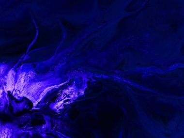 Yaratıcı neon soyut el boyası arka plan, mavi fırça darbesi