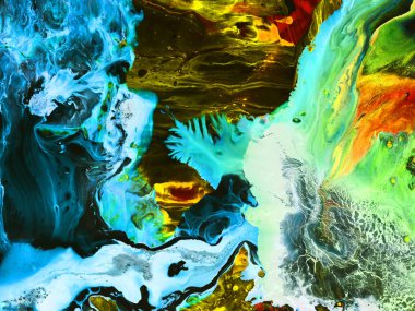 Yaratıcı soyut el boyası neon arkaplan.