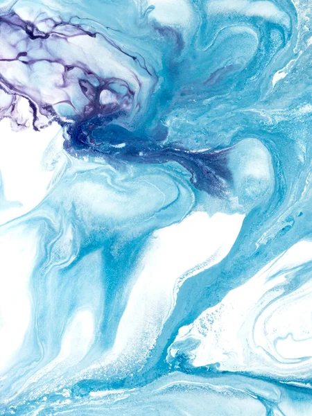 抽象芸術青とピンクの創造的な抽象的な手の背景を描いた 大理石のテクスチャ 抽象的な海 キャンバス上のアクリル絵具 現代美術 現代美術 — ストック写真