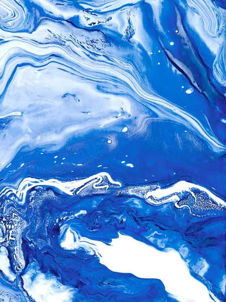 Abstrakte Kunst Klassischen Blauen Kreativen Abstrakten Handbemalten Hintergrund Marmor Textur — Stockfoto