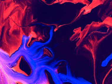 Soyut sanat mavi ve kırmızı soyut el boyalı arkaplan, mermer dokular, soyut okyanus, akrilik tablo. Modern sanat. Çağdaş sanat.