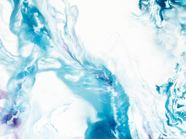 Mavi renklerde soyut sanat eserleri, yaratıcı el boyası arka plan, tuval üzerinde akrilik boya parçaları, mermer doku, sıvı sanat eserleri, soyut okyanus. Modern sanat. Çağdaş sanat.