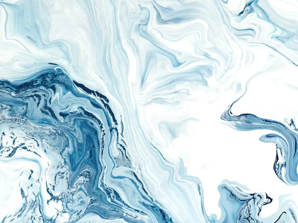 Blå Våg Kreativ Abstrakt Handmålad Bakgrund Marmor Konsistens Abstrakt Hav — Stockfoto