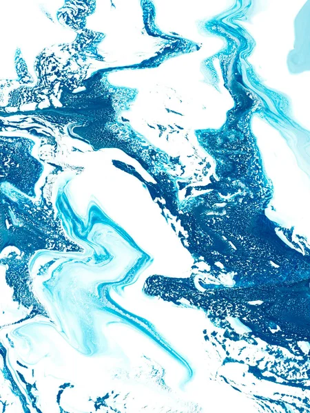 Μπλε Κύμα Δημιουργικό Αφηρημένο Ζωγραφισμένο Στο Χέρι Φόντο Μαρμάρινη Υφή — Φωτογραφία Αρχείου