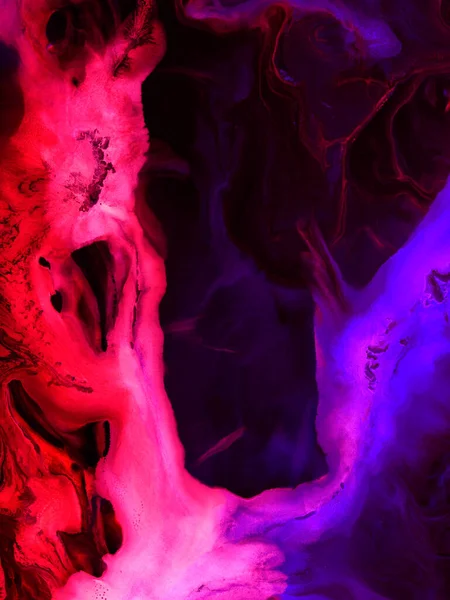 Abstrakte Kunst Helle Neon Malerei Violetten Und Rosa Farben Kreative — Stockfoto