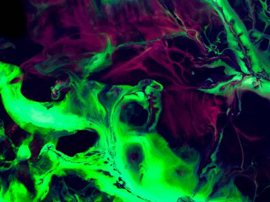 Neon soyut resim, yaratıcı el boyası arka plan, tuval üzerindeki akrilik resim, mermer doku, sıvı sanat eseri, soyut okyanus. Modern sanat. Çağdaş sanat.